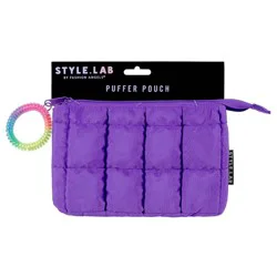 新品未使用misha and puff APant lilacPatchwork Style Lab Expandable Quilted Puffer Pouch Neon Purple | Shipt
