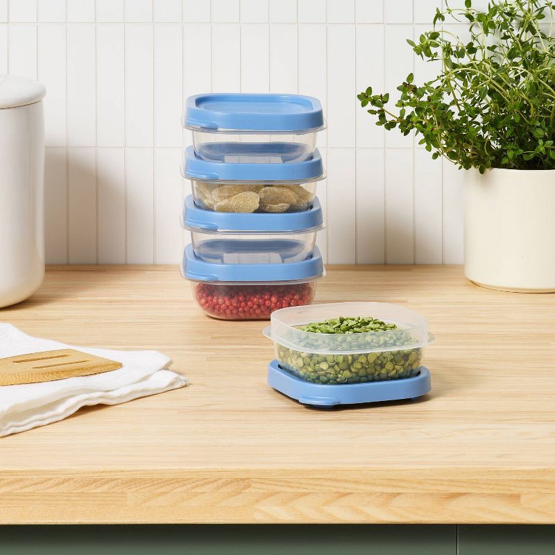 slide 2 of 3, 10pc (Set of 5) 1c Plastic Food Storage Container Set Blue - Room Essentials™, 10 ct