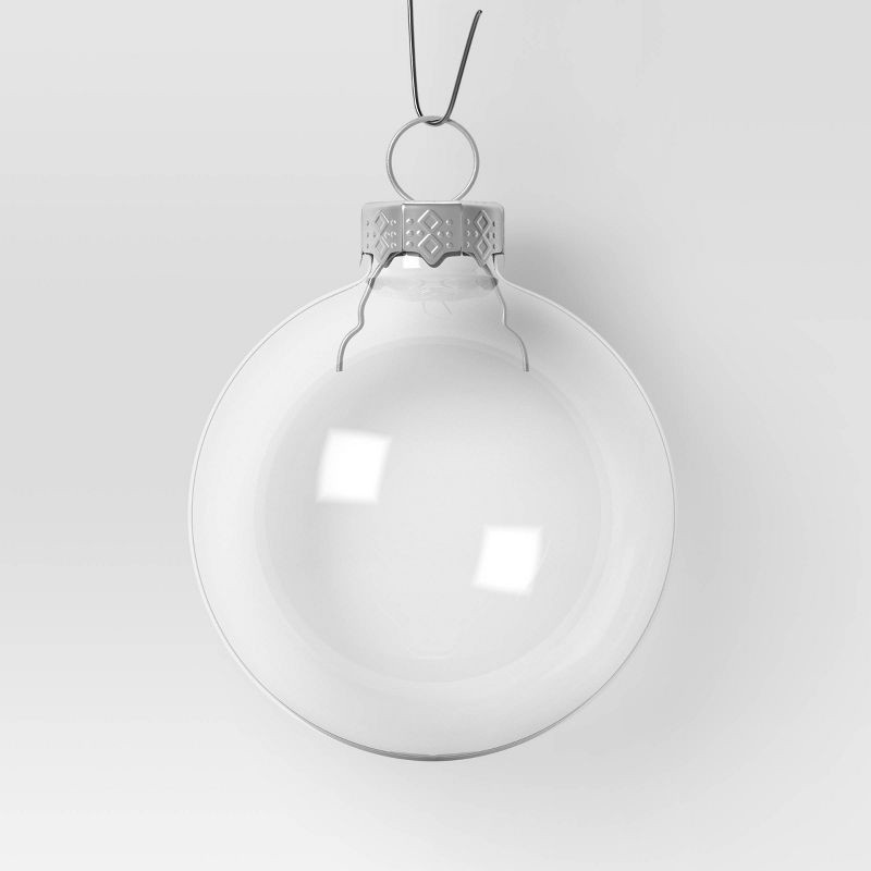 slide 4 of 4, 42pc Round Glass Christmas Tree Ornament Set Clear - Wondershop™, 42 ct