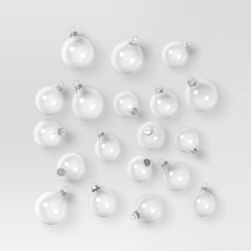 slide 1 of 4, 42pc Round Glass Christmas Tree Ornament Set Clear - Wondershop™, 42 ct