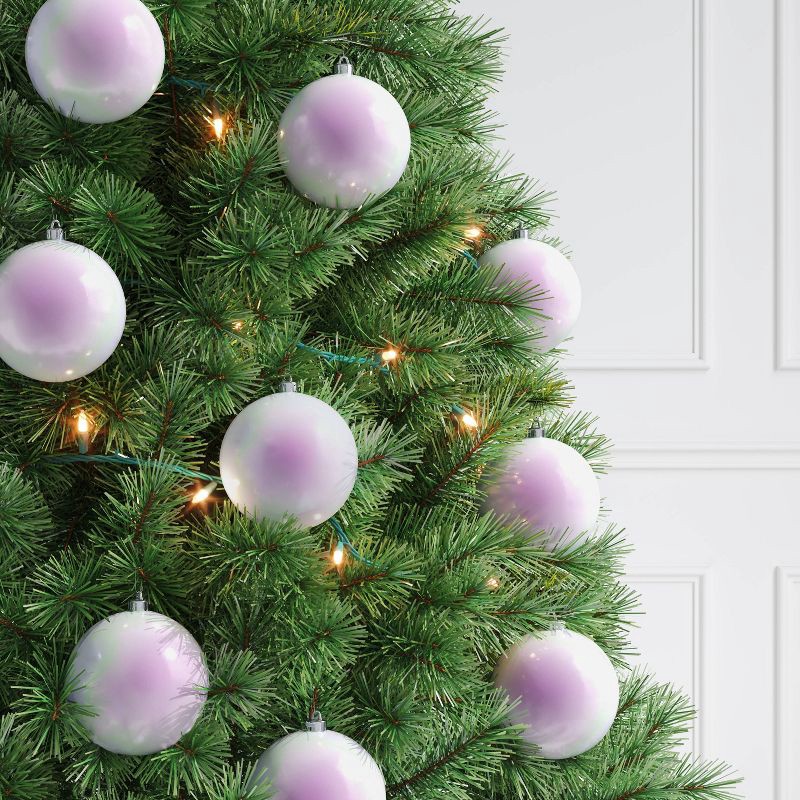 slide 2 of 4, 9ct 100mm Christmas Shatterproof Ornament Set White Iridescent - Wondershop™, 9 ct