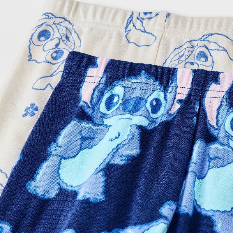 slide 4 of 4, Toddler 4pc Lilo & Stitch Cotton Long Sleeve Pajama Set - Blue/White 12M, 4 ct