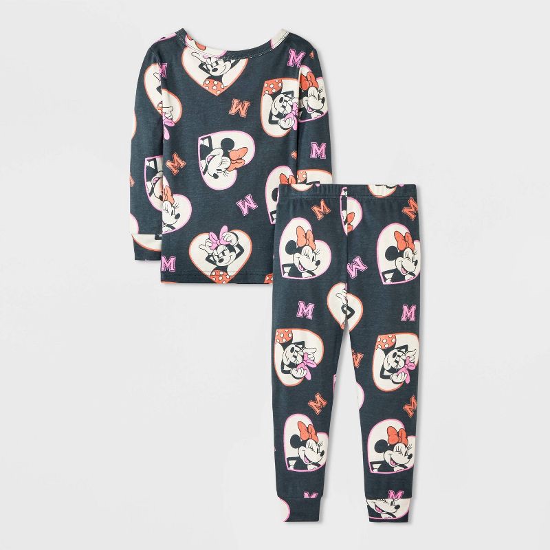 slide 2 of 4, Toddler Girls' 4pc Disney Minnie Mouse Cotton Long Sleeve Pajama Set - Pink/Orange/Black 5T, 4 ct