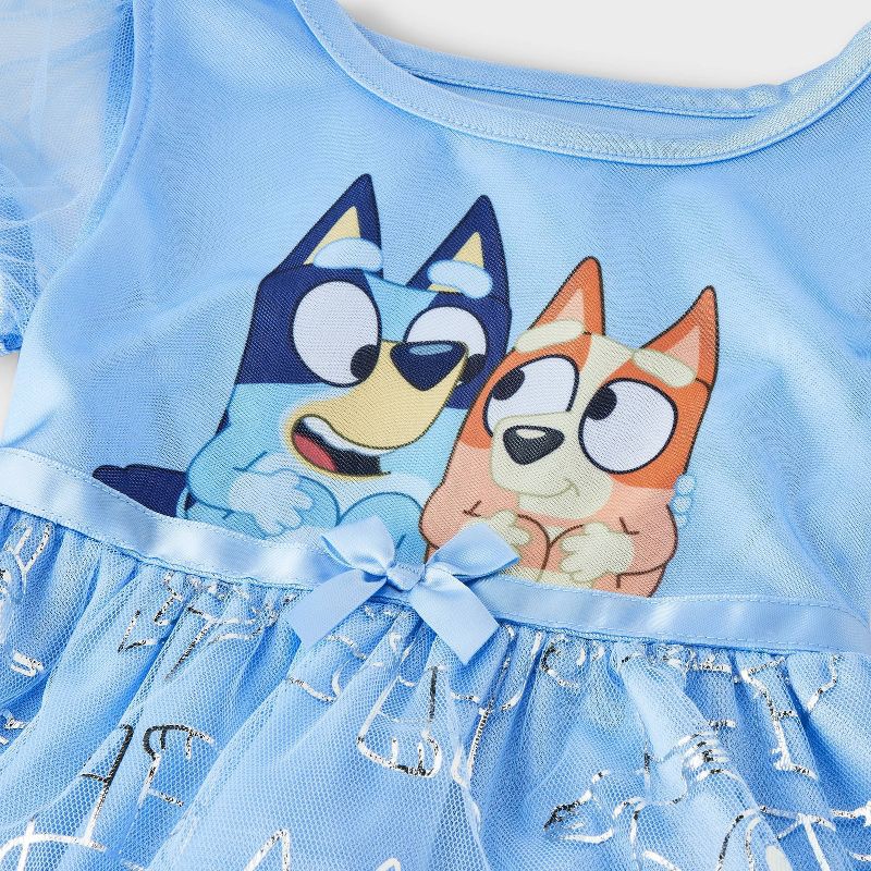 slide 3 of 4, Toddler Girls' Bluey Fantasy NightGown - Blue 4T, 1 ct