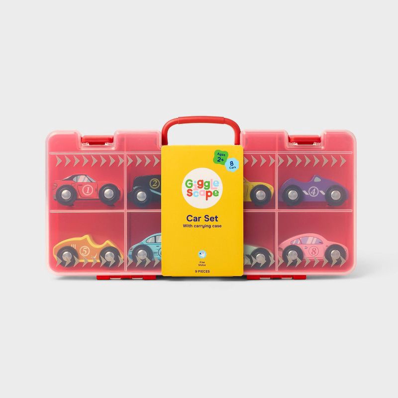 slide 3 of 4, Race Car Toy Vehicle - Gigglescape™: Non-Powered Plastic & Wood Toy, 9-Piece Set, Car Model, Not to Scale, 1 ct