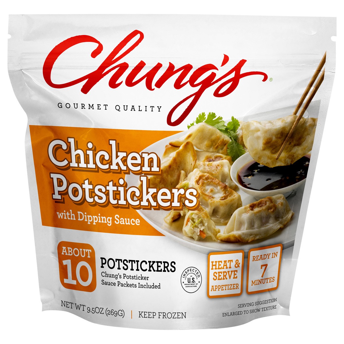 slide 1 of 3, Chung's Chicken Potstickers, 9.5 oz