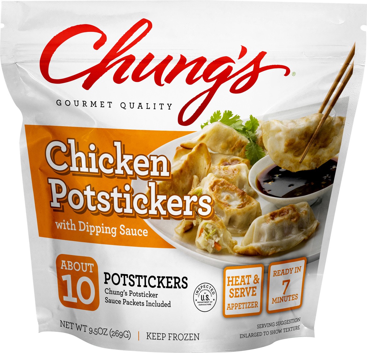 slide 3 of 3, Chung's Chicken Potstickers, 9.5 oz