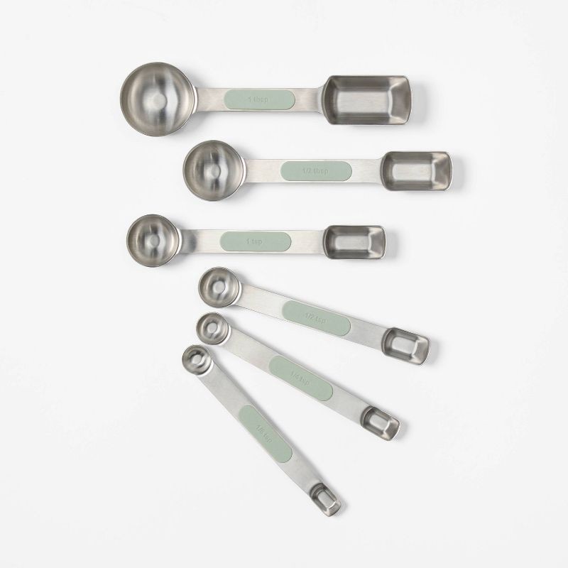 slide 1 of 5, 6pc Magnetic Measuring Spoon Set Stainless Steel - Figmint™, 6 ct