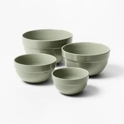 4pc Stoneware Mixing Bowl Set Sage Green - Figmint™