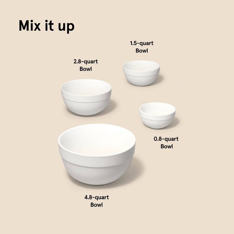 slide 4 of 4, 4pc Stoneware Mixing Bowl Set Cream - Figmint™, 4 ct