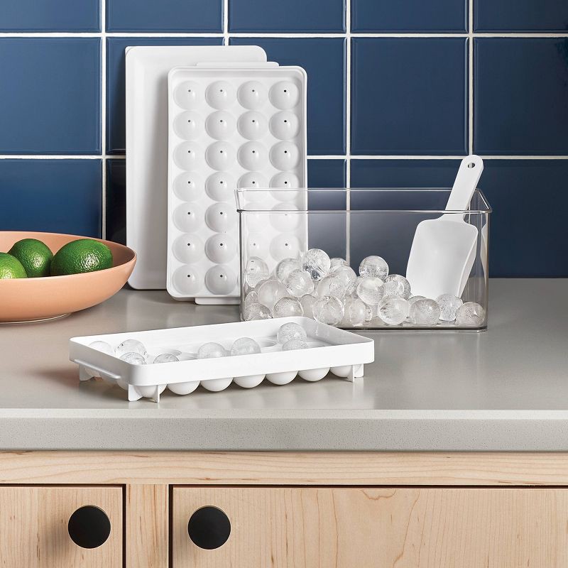 slide 2 of 3, Ice Cube Tray with Lidded Bin and Scoop - Room Essentials™, 1 ct