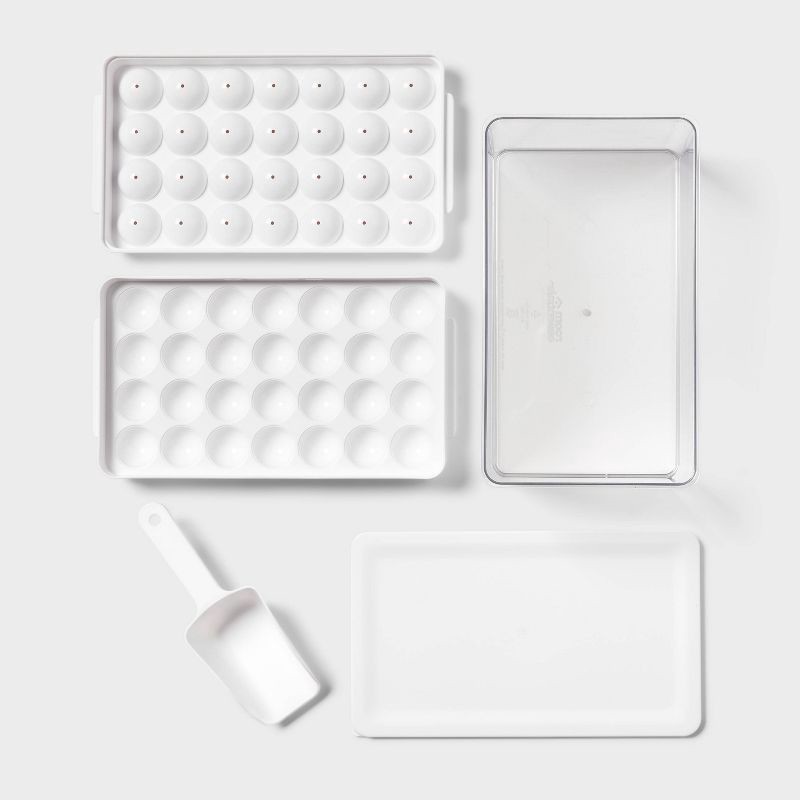 slide 3 of 3, Ice Cube Tray with Lidded Bin and Scoop - Room Essentials™, 1 ct