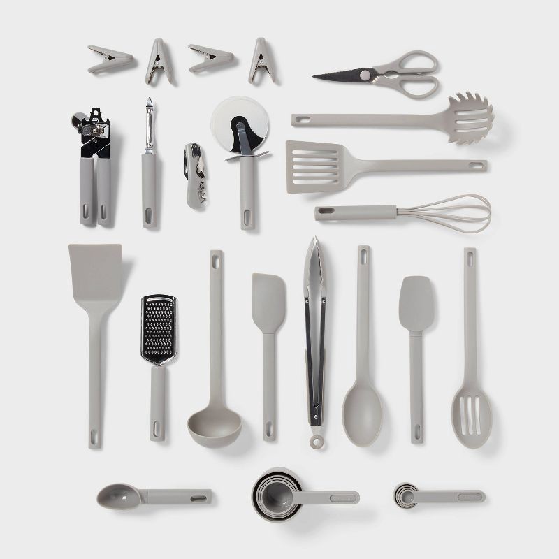 slide 1 of 3, 30pc Kitchen Utensil Set Gray - Room Essentials™, 30 ct