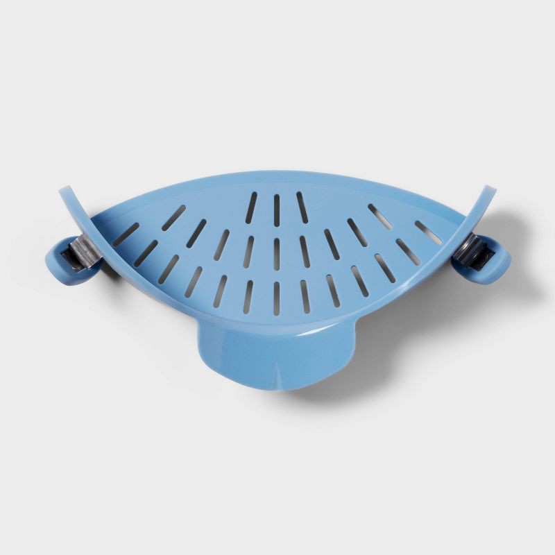 slide 3 of 4, Clip On Pan Strainer Blue - Room Essentials™, 1 ct