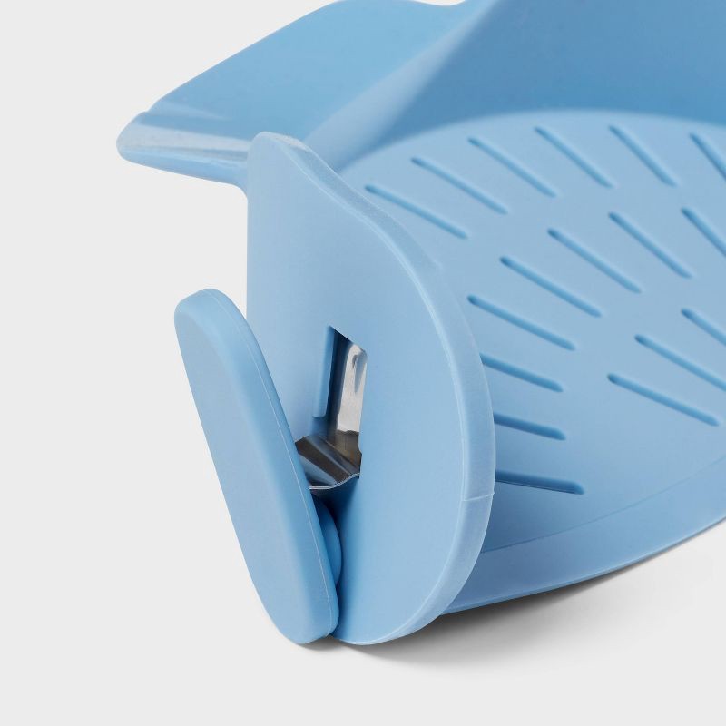slide 4 of 4, Clip On Pan Strainer Blue - Room Essentials™, 1 ct
