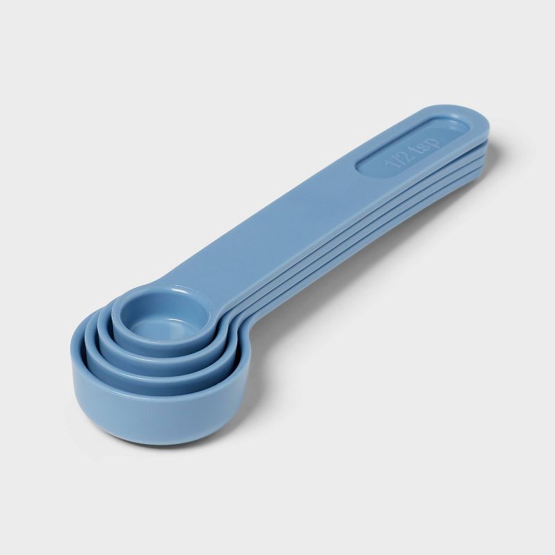 slide 3 of 3, 4pc Measuring Spoon Set Blue - Room Essentials™, 4 ct