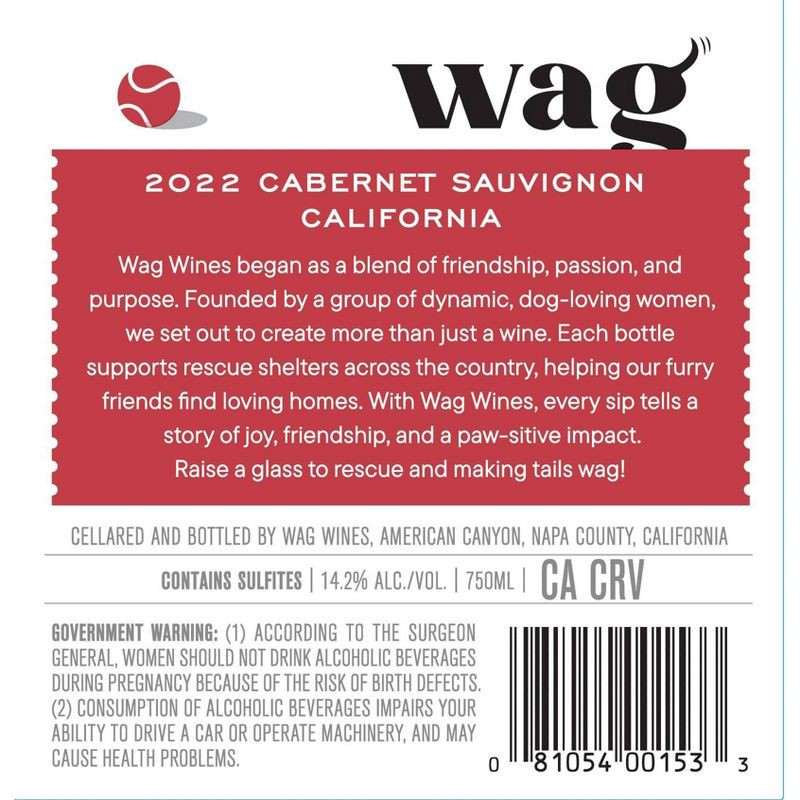 slide 7 of 7, Wag Cabernet Sauvignon Wine - 750ml Bottle, 750 ml