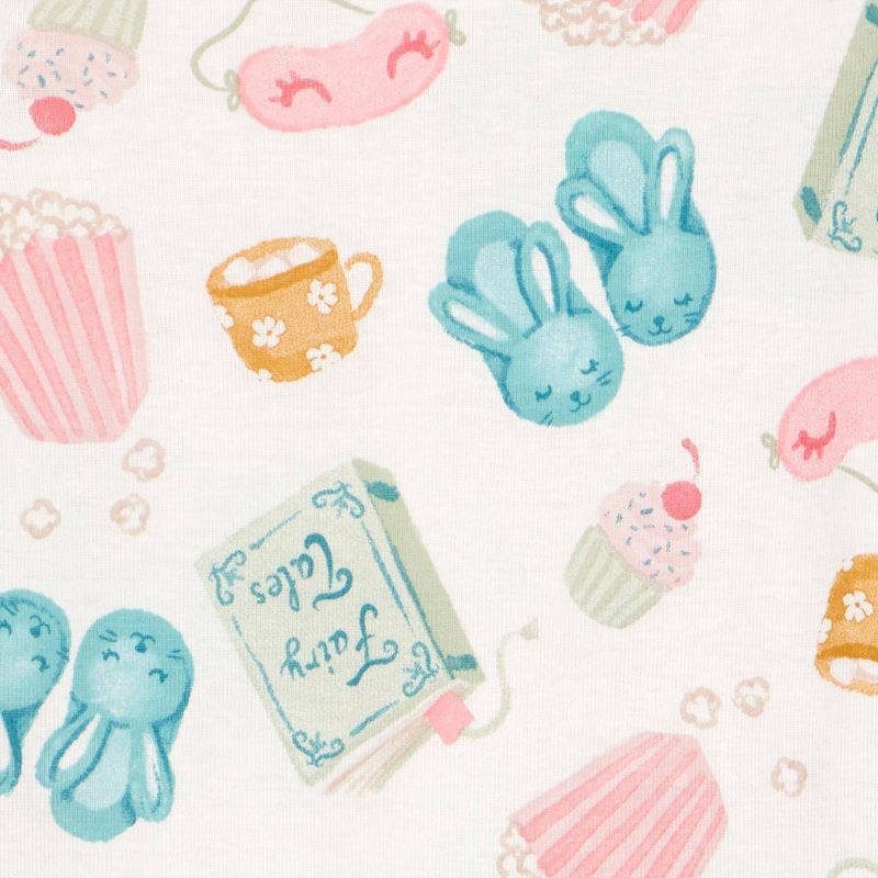 slide 4 of 4, Carter's Just One You® Toddler Girls' 4pc Cotton Long Sleeve Slumber Party Pajama Set - Ivory/Rose 12M, 4 ct