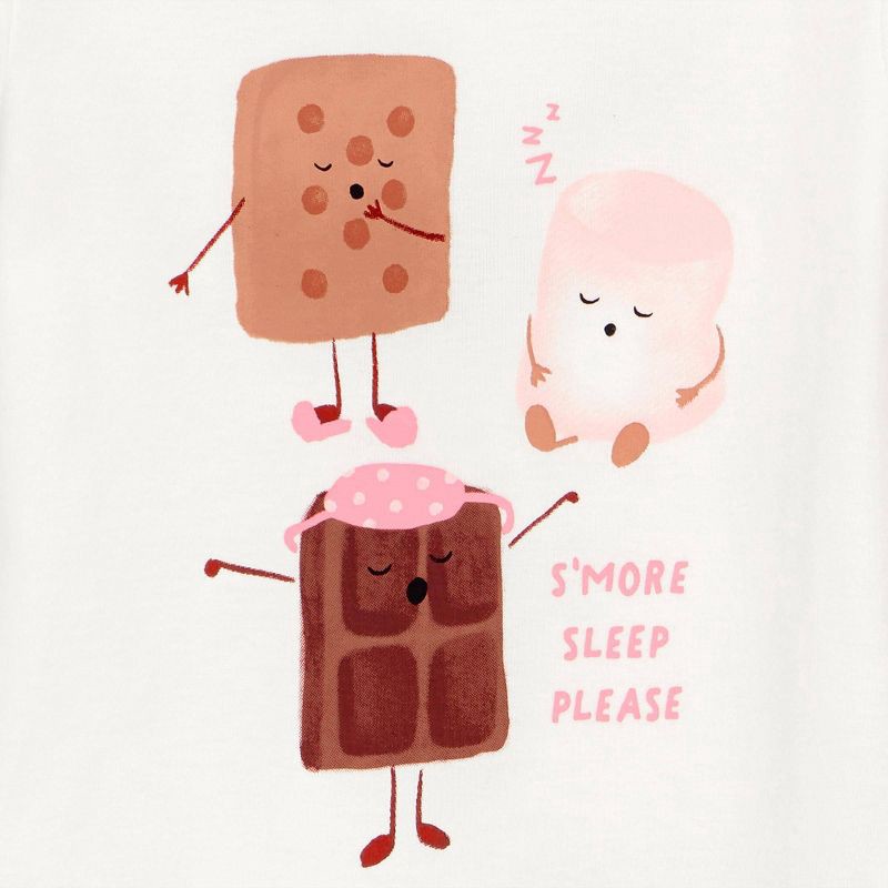 slide 2 of 6, Carter's Just One You® Toddler Girls' 4pc Cotton Long Sleeve Smores Pajama Set - Ivory/Brown/Pink 5T, 4 ct