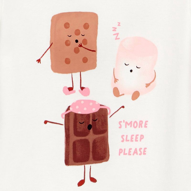 slide 4 of 6, Carter's Just One You® Toddler Girls' 4pc Cotton Long Sleeve Smores Pajama Set - Ivory/Brown/Pink 5T, 4 ct