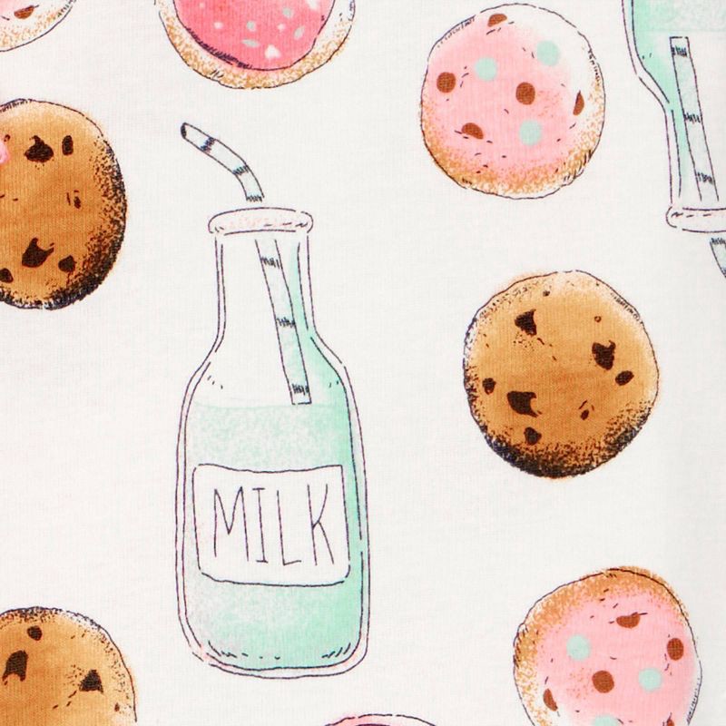 slide 5 of 6, Carter's Just One You® Toddler Girls' 4pc Cotton Short Sleeve Cows and Cookies Pajama Set - White/Pink 5T, 4 ct