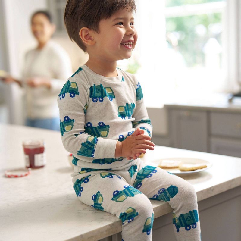 slide 3 of 7, Carter's Just One You® Toddler Boys' 4pc Cotton Long Sleeve Recycle Trucks Pajama Set - Green/Gray/Blue 12M, 4 ct