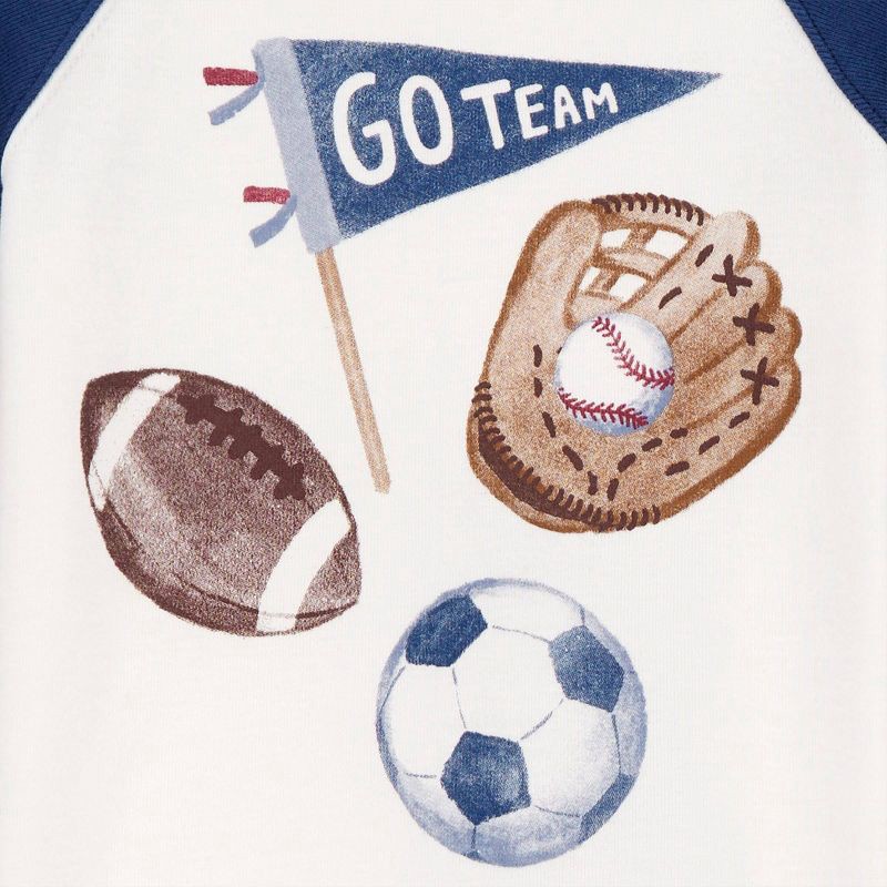 slide 4 of 5, Carter's Just One You® Toddler Boys' 4pc Cotton Long Sleeve Sports Pajama Set - Navy/White/Maroon 2T, 4 ct