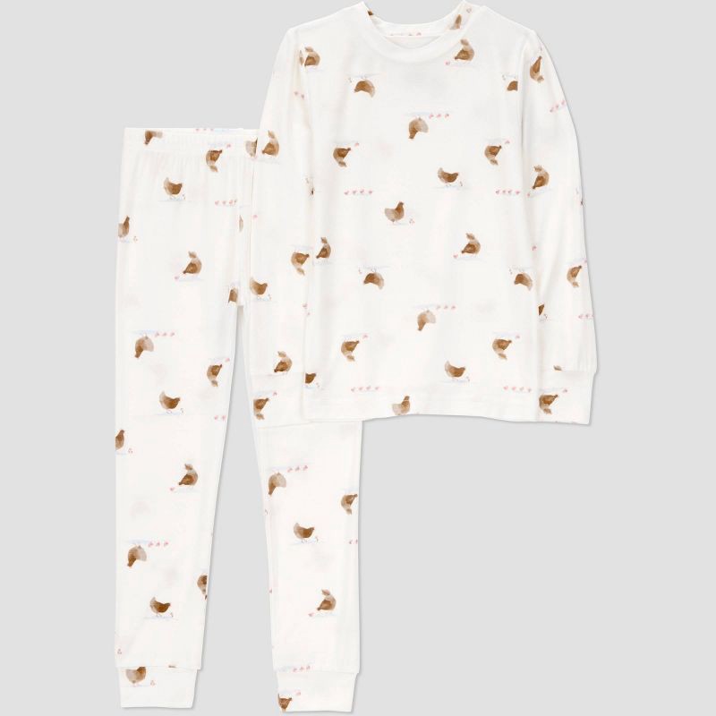 slide 1 of 4, Carter's Just One You® Toddler 2pc Short Sleeve Comfy Soft Snug Fit Pajama Set - Cream 2T, 2 ct