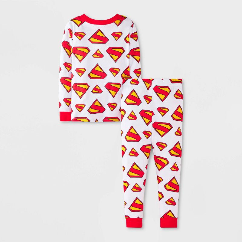 slide 2 of 4, Toddler Boys' 4pc Superman Cotton Long Sleeve Pajama Set - Blue/White/Red 2T, 4 ct
