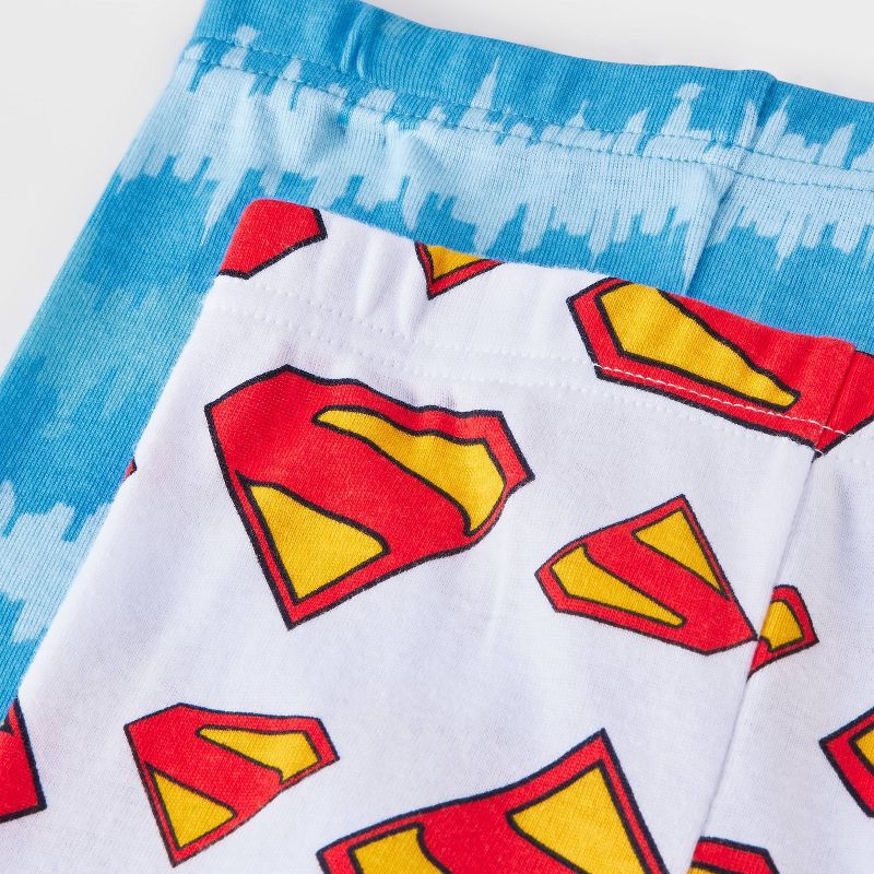 slide 4 of 4, Toddler Boys' 4pc Superman Cotton Long Sleeve Pajama Set - Blue/White/Red 2T, 4 ct