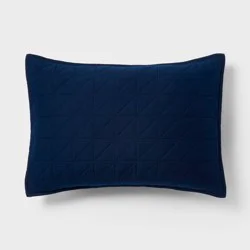 Standard Microfiber Quilt Sham Navy Blue - Room Essentials™