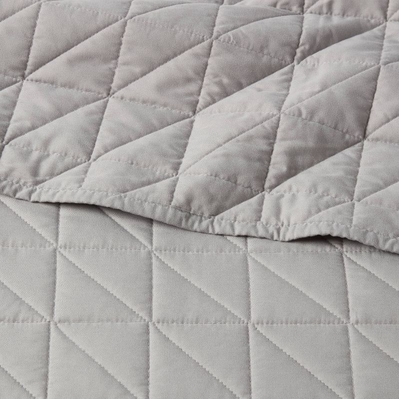 slide 3 of 3, Twin/Twin Extra Long Microfiber Quilt Gray - Room Essentials™, 1 ct