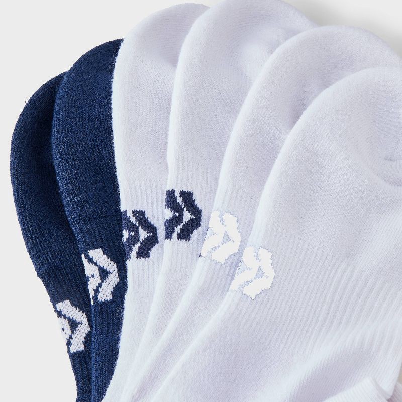 slide 3 of 3, Men's Striped Tonal Varsity 3pk Crew Socks - All In Motion™ Navy 6-12, 3 ct
