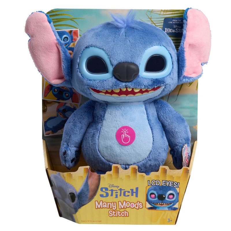 slide 9 of 9, Lilo & Stitch Disney Many Moods Stitch Plush: Polyester Stuffed Character, 12.85" Soft Toy, 1 ct
