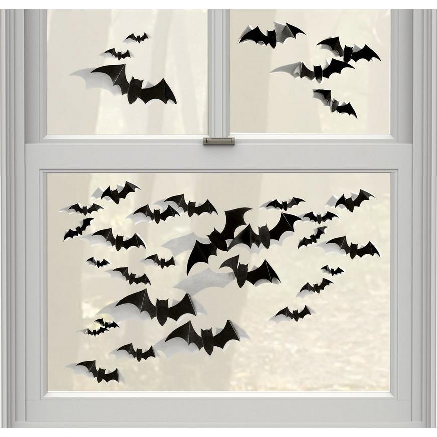 slide 1 of 1, Party City Black Bat Paper Cutouts, 50 ct
