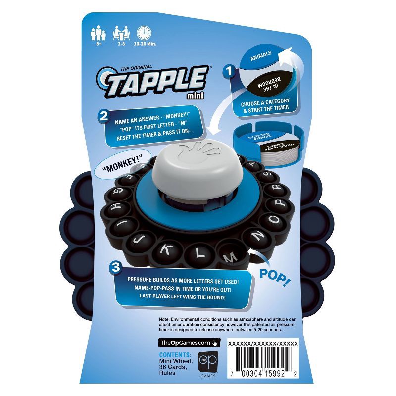 slide 8 of 9, The Op Games Tapple Mini Board Game: Party Game for 2-8 Players, Includes Cards & Board, Enhances Social Skills, 1 ct