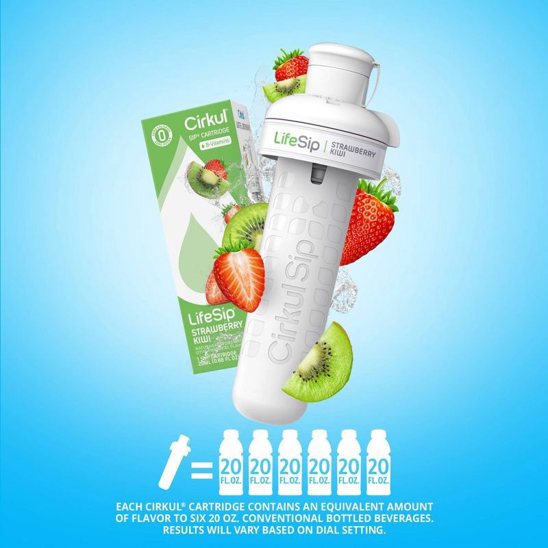 slide 4 of 10, Cirkul LifeSip Strawberry Kiwi Flavored Water Cartridge, 1 ct