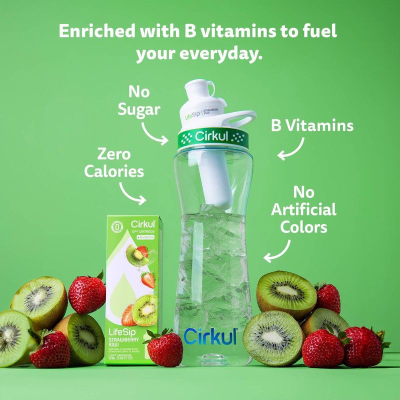 slide 7 of 10, Cirkul LifeSip Strawberry Kiwi Flavored Water Cartridge, 1 ct