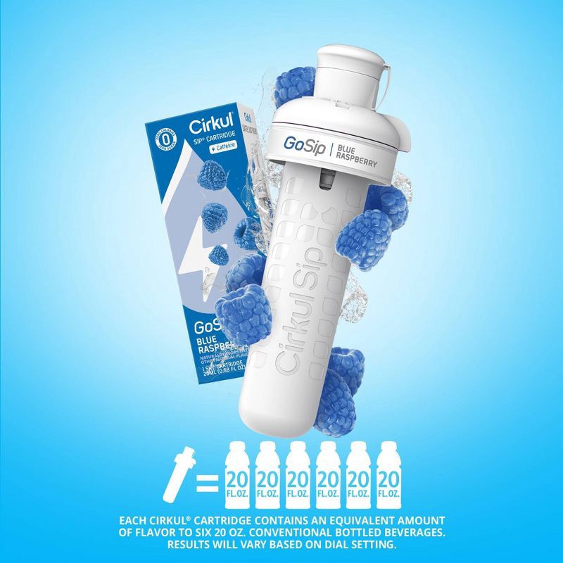slide 4 of 10, Cirkul GoSip Blue Raspberry Flavored Water Cartridge, 1 ct