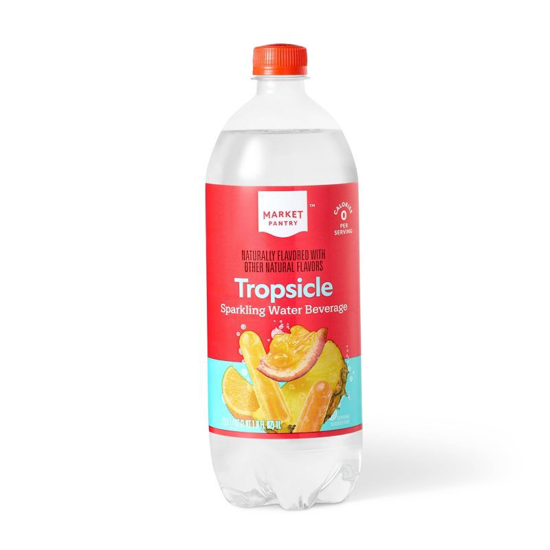 slide 1 of 3, Tropsicle Naturally Flavored with Other Natural Flavors Sparkling Water Beverage - Market Pantry™ 33.8 fl oz, 33.8 fl oz