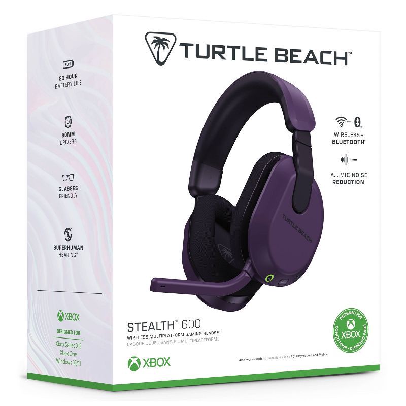 slide 24 of 24, Turtle Beach Stealth 600 Gaming Headset - Purple: USB-C, Compatible with PlayStation 5, 1 ct