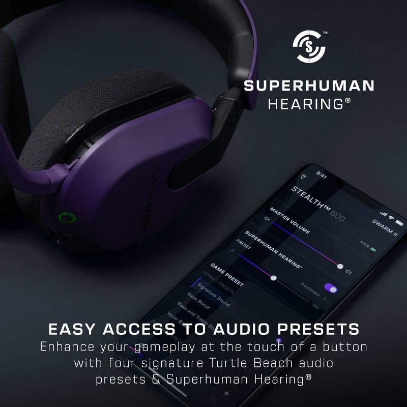 slide 9 of 24, Turtle Beach Stealth 600 Gaming Headset - Purple: USB-C, Compatible with PlayStation 5, 1 ct