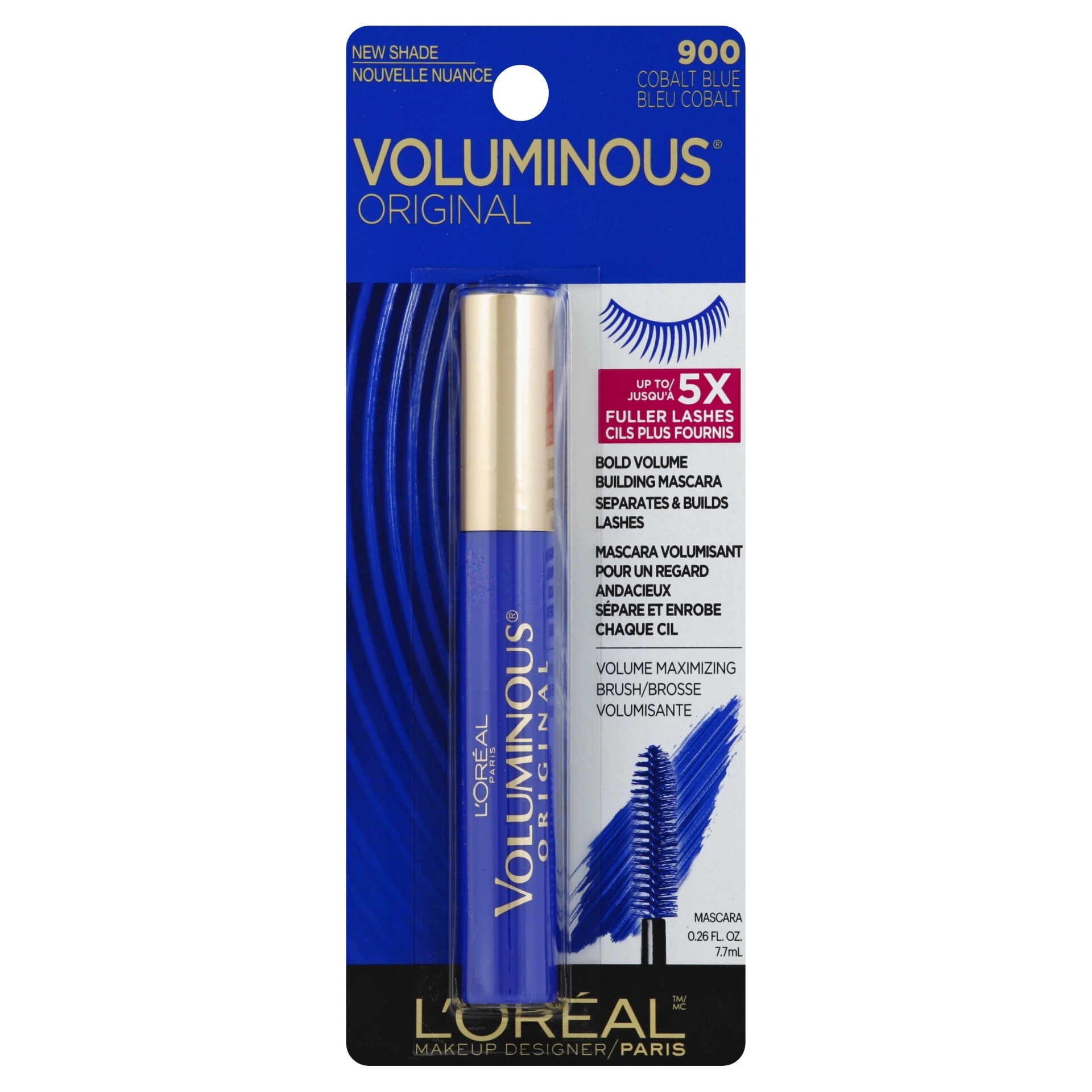slide 1 of 3, L'Oréal Voluminous Original Washable Bold Eye Mascara Makeup, Cobalt Blue, 0.26 fl oz