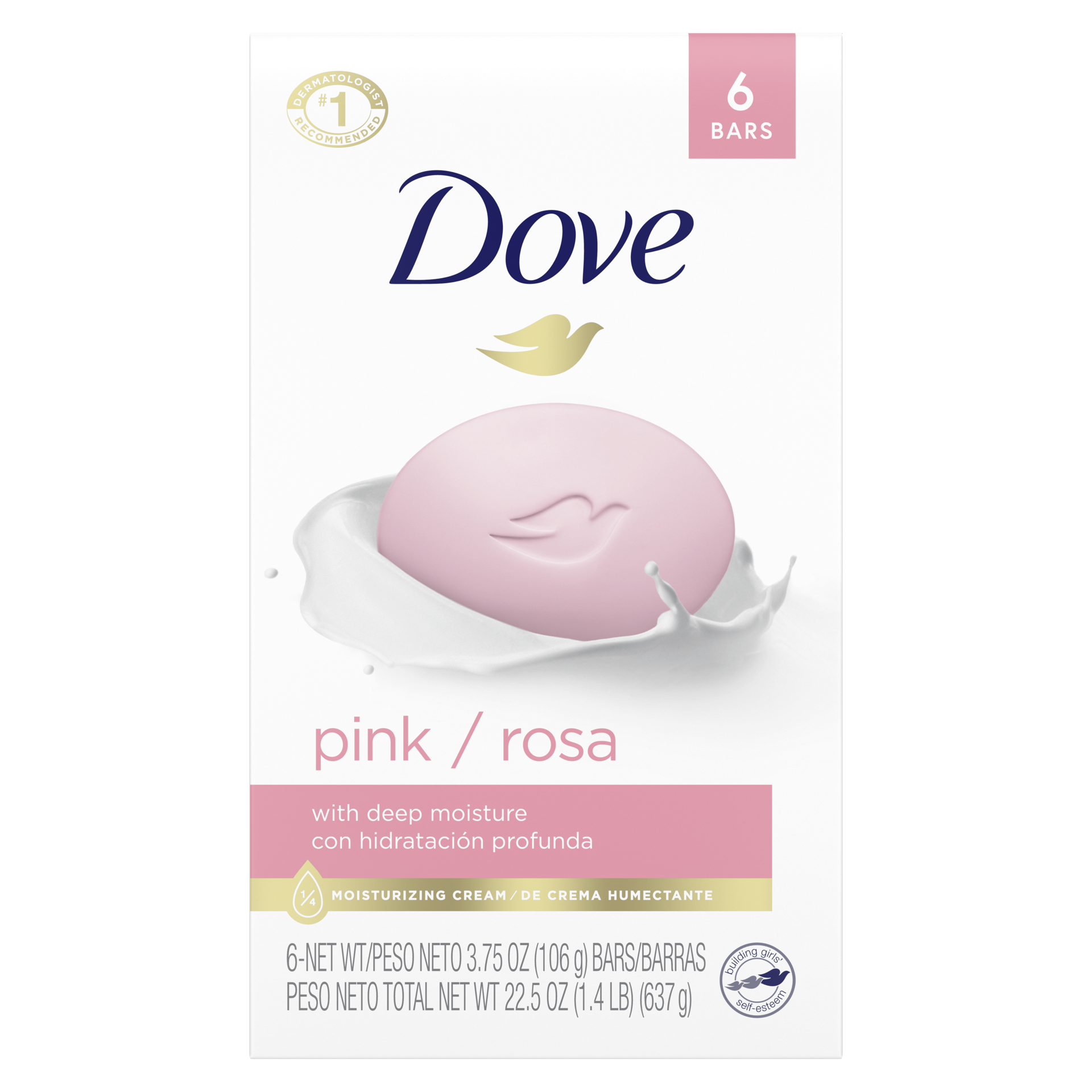 slide 5 of 5, Dove Pink Beauty Bar, 6 ct; 4 oz