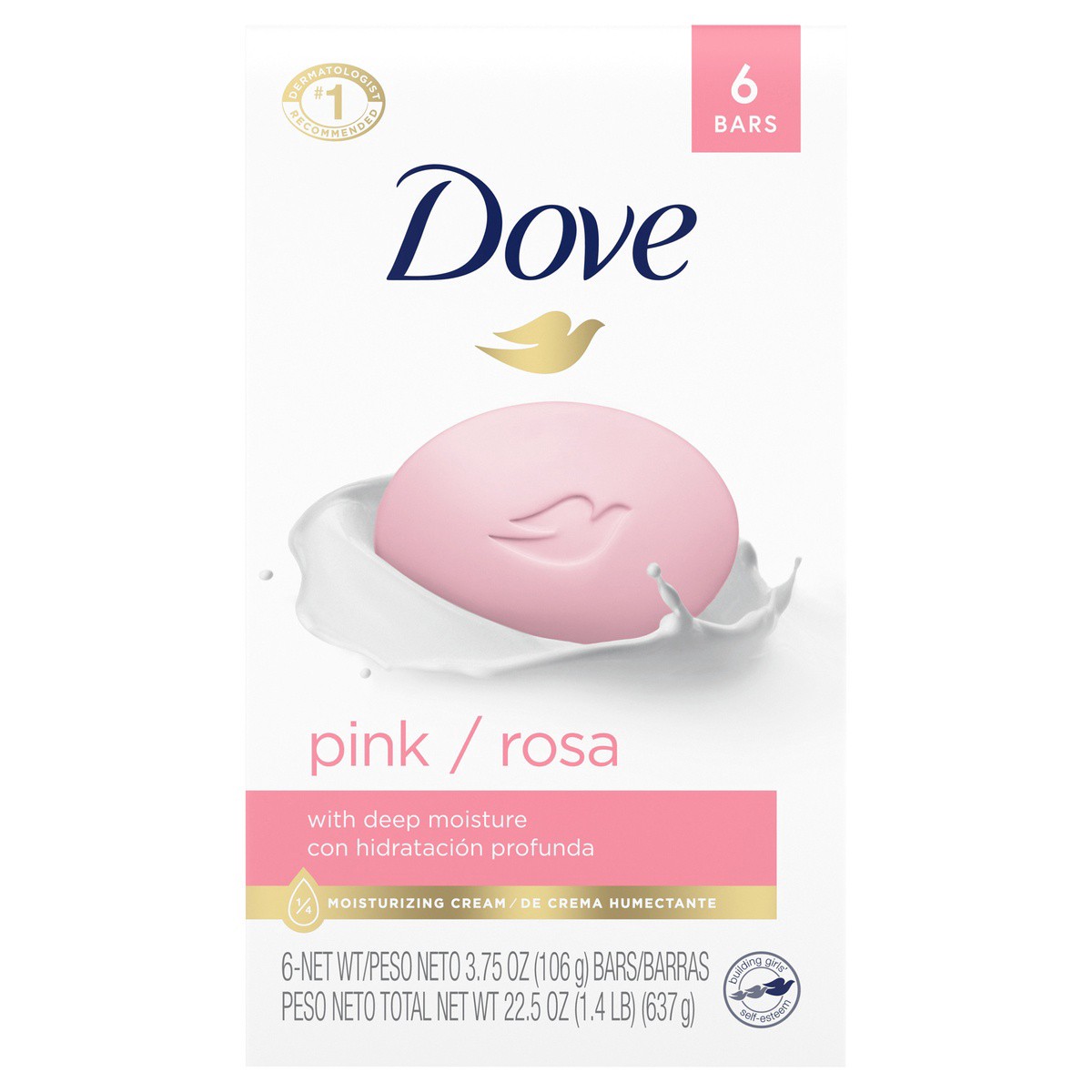 slide 1 of 5, Dove Pink Beauty Bar, 6 ct; 4 oz
