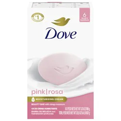 Dove Beauty Bar Gentle Skin Cleanser Pink, 3.75 oz, 6 Bars