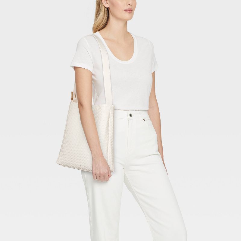 slide 2 of 5, Woven Bucket Bag - A New Day™ White, 1 ct