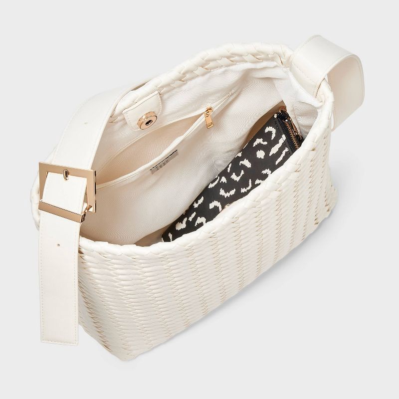 slide 4 of 5, Woven Bucket Bag - A New Day™ White, 1 ct