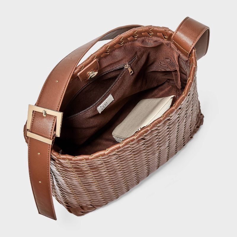 slide 4 of 5, Woven Bucket Bag - A New Day™ Brown, 1 ct