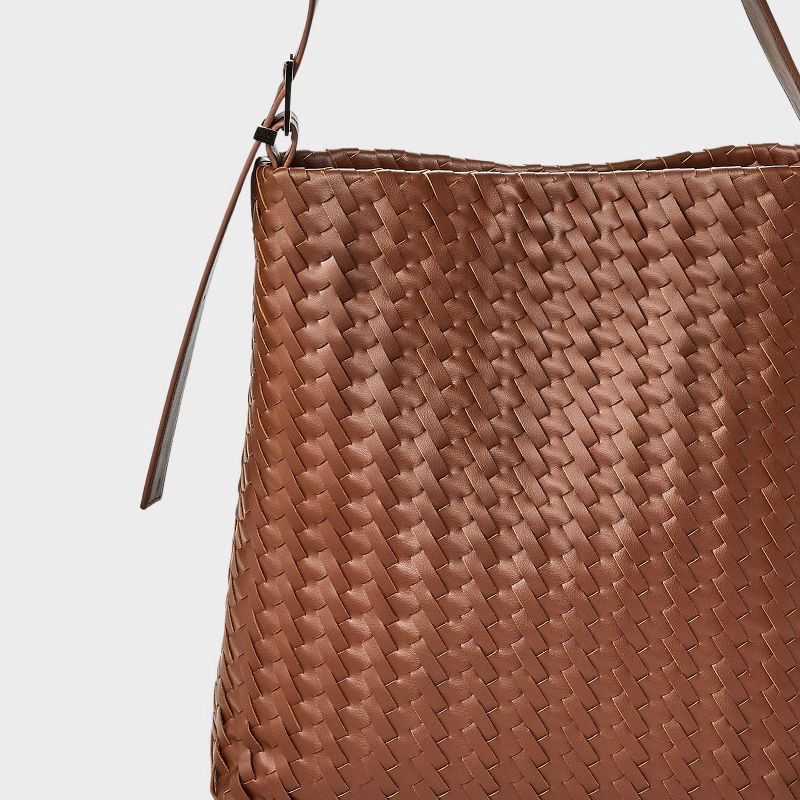 slide 5 of 5, Woven Bucket Bag - A New Day™ Brown, 1 ct
